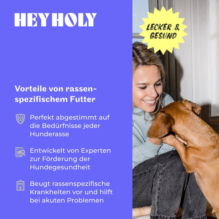 HEY HOLY – Hearty Hunters Trockenfutter für ausgewachsene Hunde mit 40% Rind – 1er Pack (7kg) – Getr