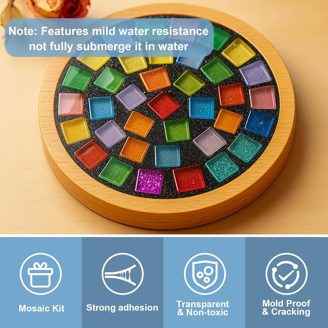 WAN2TLK Mosaik-Bastelset, Mosaikkleber und Fugenmasse, Applikator, Handschuhe, für Mosaikfliesen, Gl