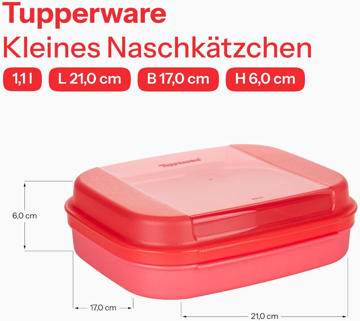 Tupperware Naschkätzchen 1,1 L orange + 1,1 L rot Bellevue Vorratshaltung Vorrat Apollo Brotdose Kek