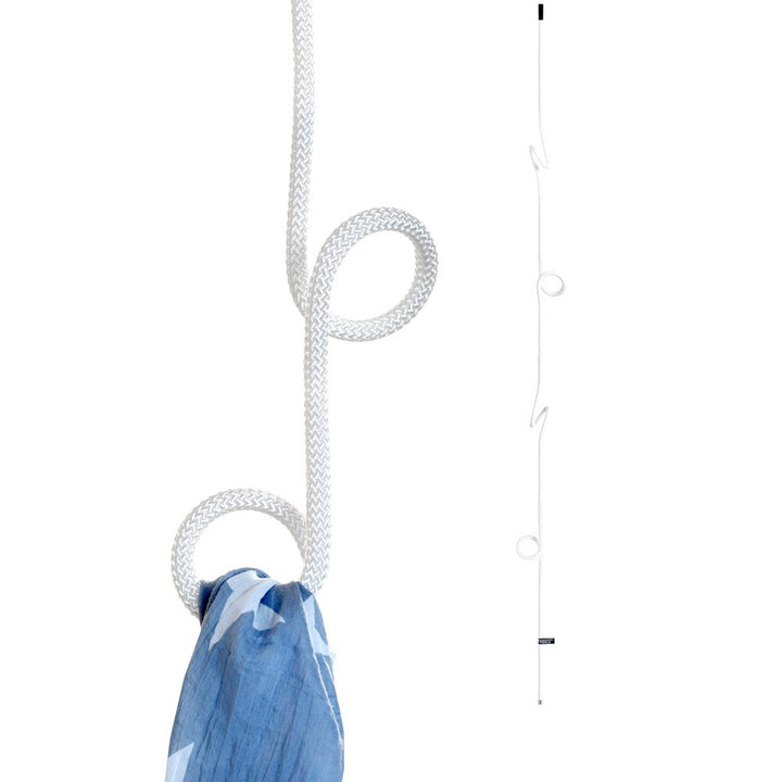 Peppermint Products Loop Rope | Hängende, höhenverstellbare Garderobe aus Seil | Weiss, Weiss