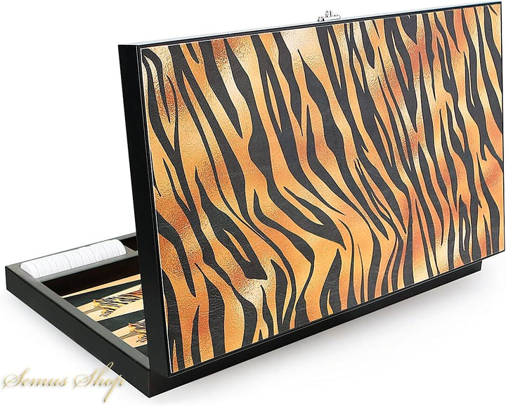 Luxus Designer Backgammon Tavla XXL Gesellschaftsspiele Safari
