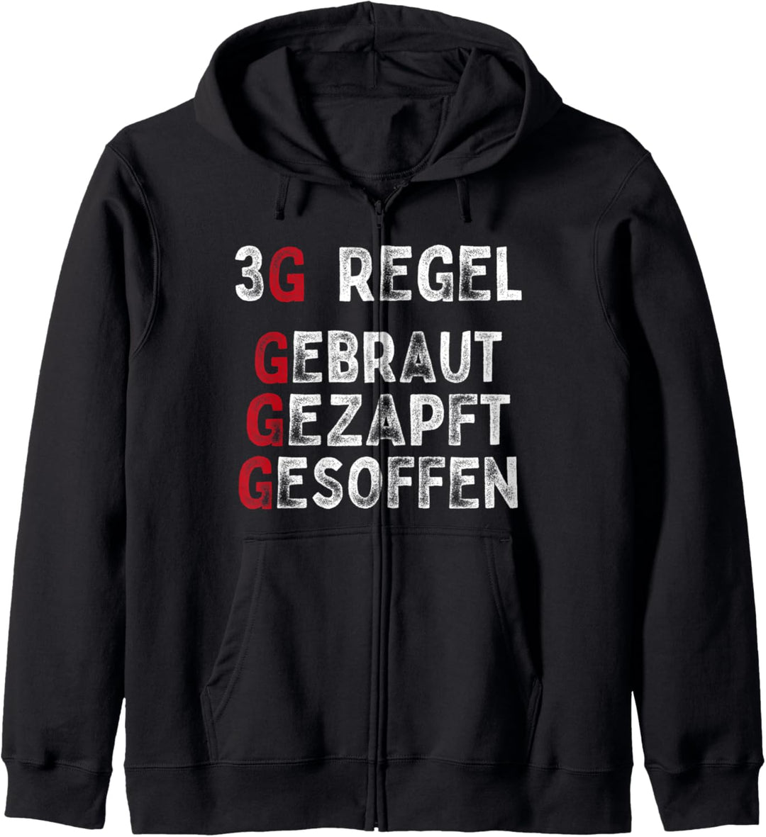 3G Regel Gebraut Gezapft Gesoffen Lustig Sprüche Herren Bier Kapuzenjacke