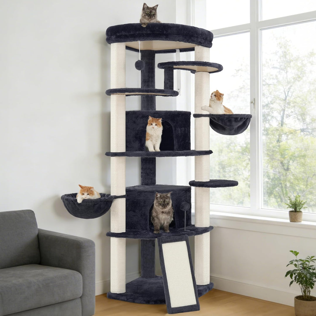 Gitelsnour Eck-Kratzbaum, Katzenbaum für Innenbereich, Mehrstöckiges katzenkratzbaum mit Sisal Kratz