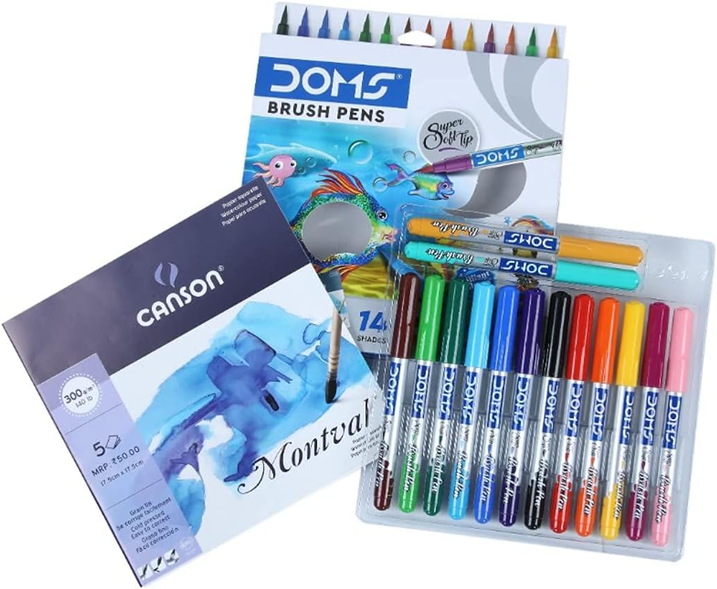DOMS Ungiftiger Pinselstift in Kartonschachtel (14 verschiedene Farbtöne x 1 Set)