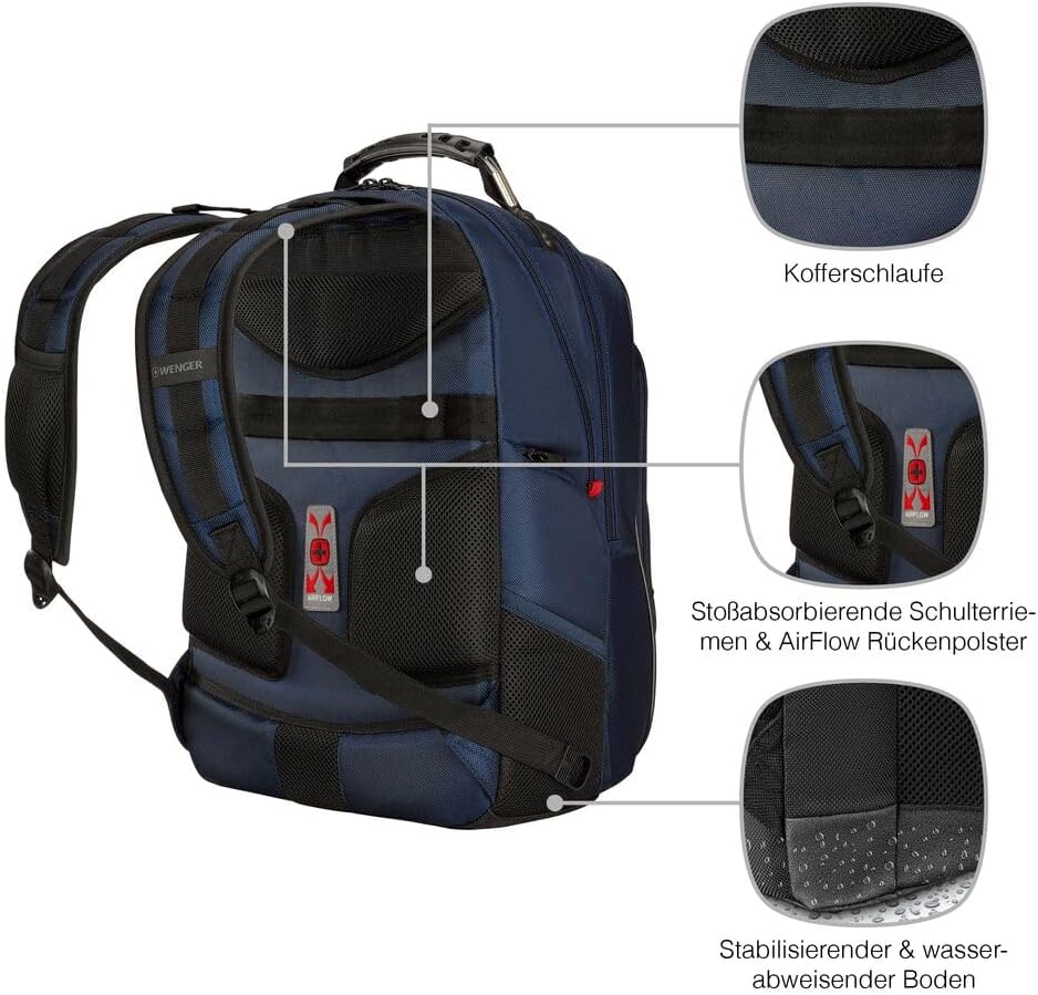 WENGER Pegasus Deluxe Laptop-Rucksack, Notebook 14 bis 16 Zoll, Tablet bis 10 Zoll, 25 l, Damen Herr