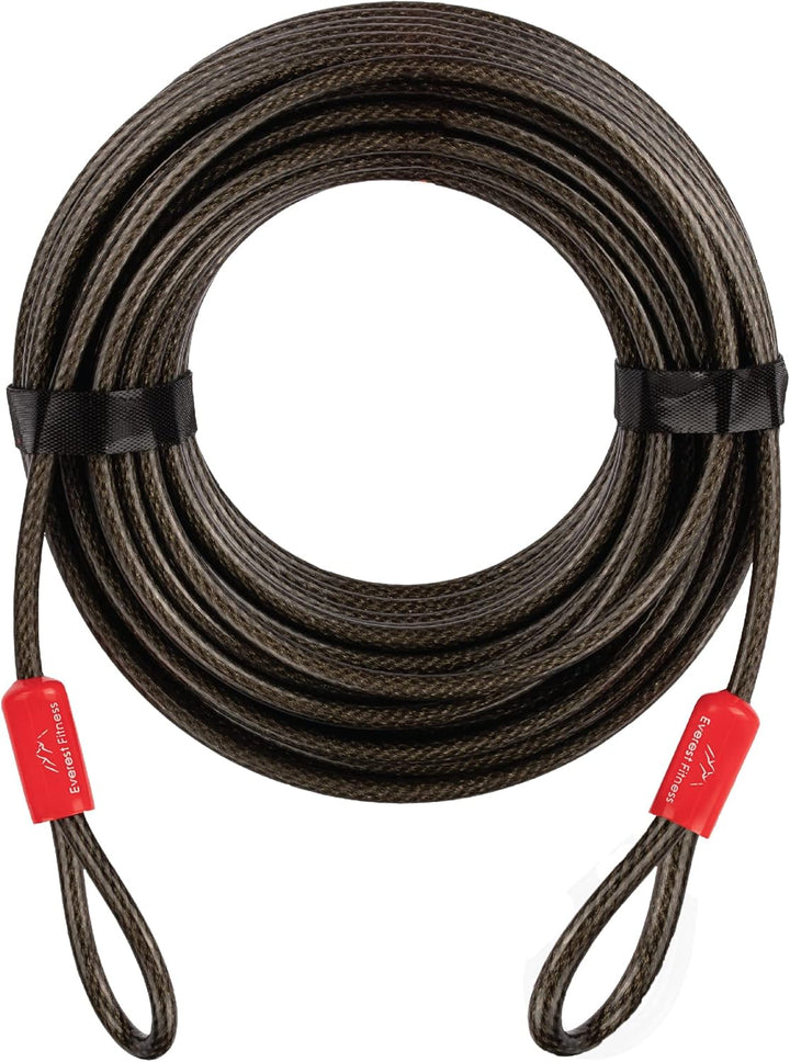 EVEREST FITNESS Universal Schlaufenkabel 20m Länge - Stahlseil mit Kunststoff ummantelt - Stahlkabel