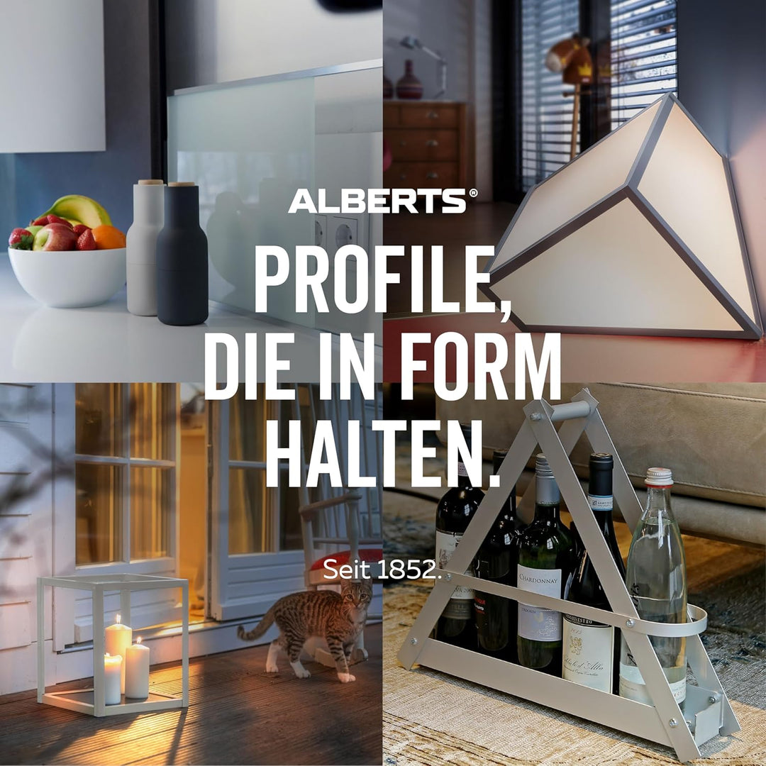 Alberts 497859 Vierkantrohr | Aluminium, natur | 1000 x 20 x 20 mm | 4er Set