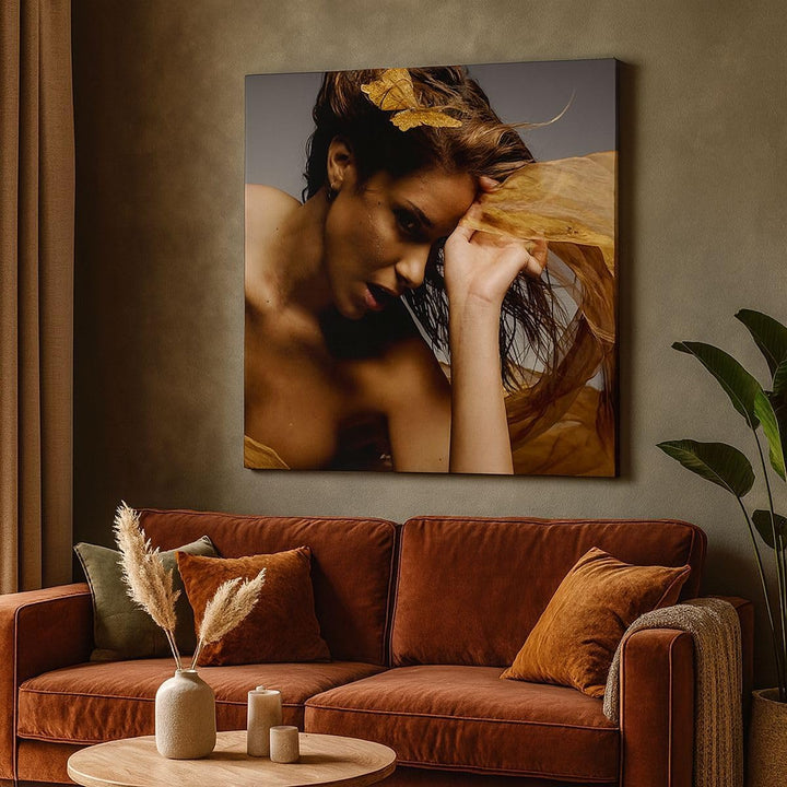Bilder auf Leinwand Frau Pose Tanzen Leinwandbild mit Rahmen 60x60cm Wandbilder Dekoration Wohnzimme