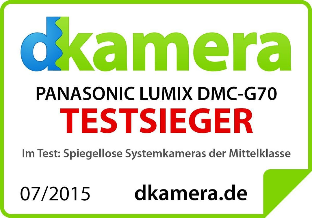 Panasonic Lumix G70KA Starterkit 16 MP, 4K Video, 7,5 cm (3 Zoll) Touchscreen, WiFi, NFC (inkl. 16 G