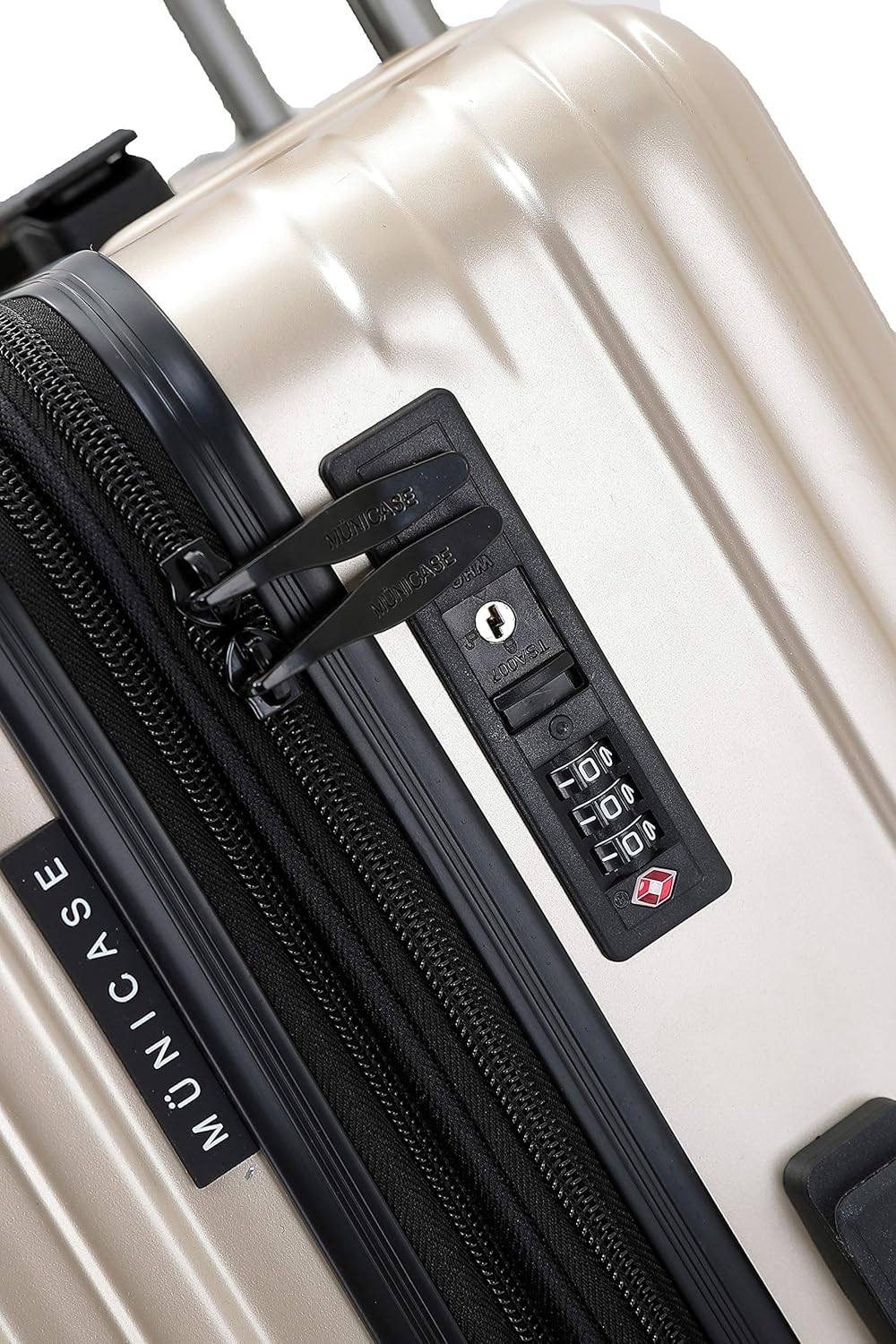 M816 TSA-Schloss Koffer Reisekoffer Trolley Kofferset Hardschale Boardcase (Champagner, Grosser Koff