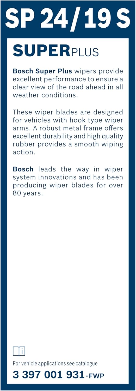 Bosch Scheibenwischer Super Plus Spoiler SP24/19S, Länge: 600mm/475mm − Set für Frontscheibe - Nur f