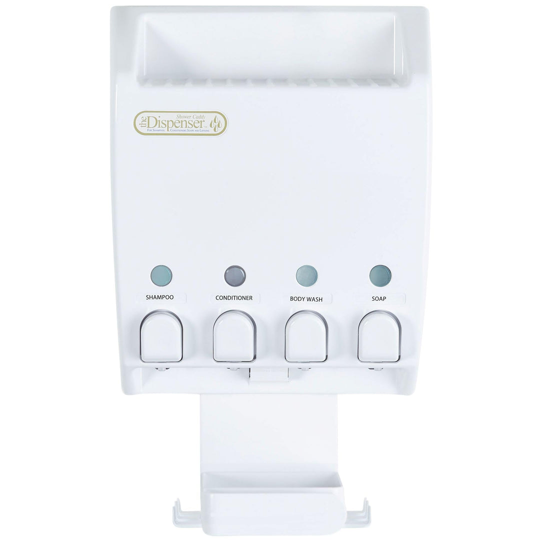 Better Living Products 75453 Ulti-Mate 4 White Dispenser mit Dusche Caddy Weiss, Weiss