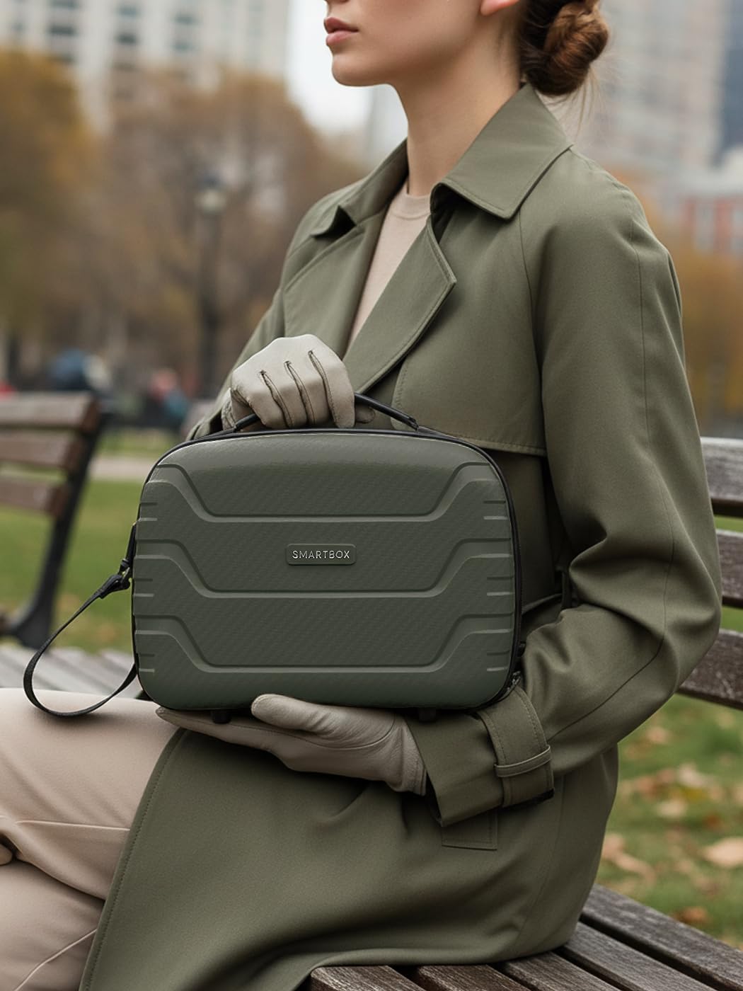 SMARTBOX Hartschalen Handgepäck Kosmetik-Koffer | Stabiles Beauty-Case mit Aufsteckfunktion | 34 x 1