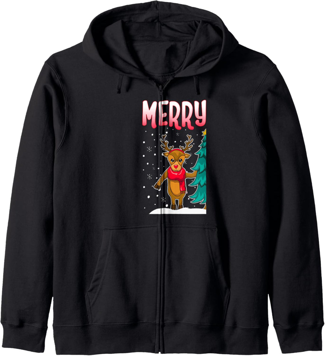 Reindeer Merry Christmas Couples Matching Kapuzenjacke
