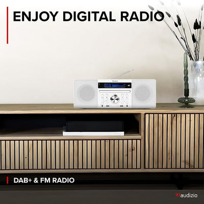 Audizio Prato - DAB Radio mit CD Player, MP3-Player, Bluetooth Radio, USB, DAB+, FM-UKW, Fernbedienu