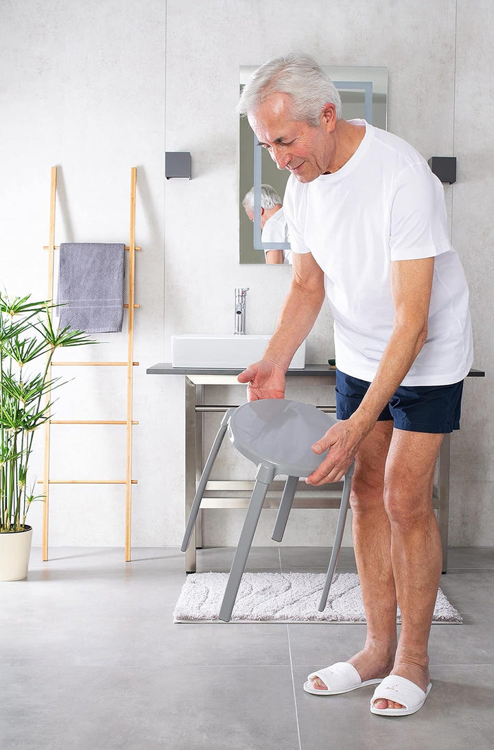 RIDDER Bad-Hocker Max, rund grau, Grau
