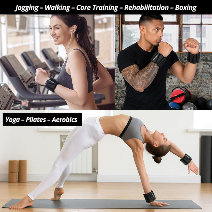 Handgelenk & Knöchel Gewichte Verstellbare Bänder für Frauen und Männer Workouts 2er Set je 0,5kg Pe