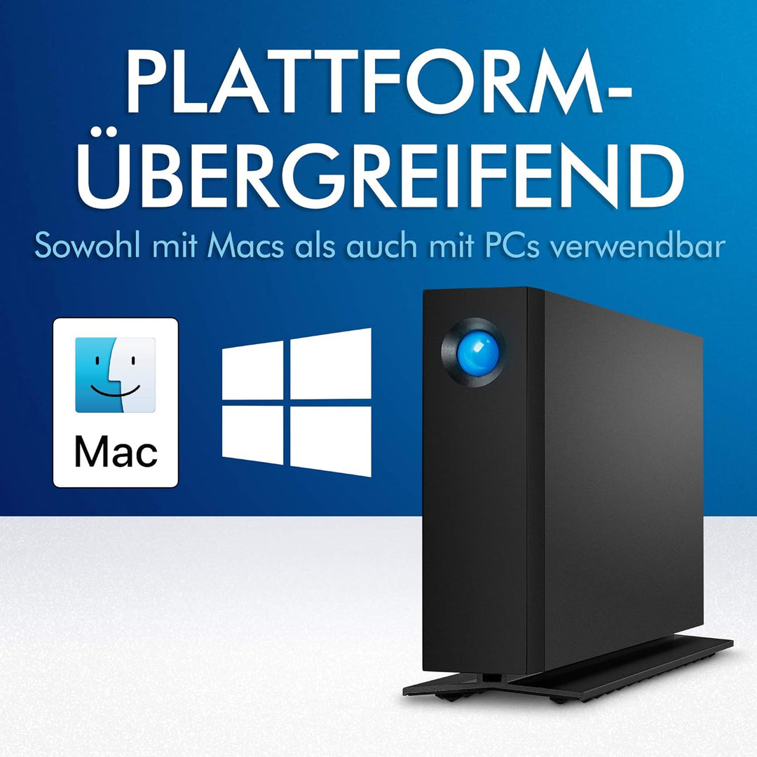 LaCie d2 Professional 20TB, externe Festplatte, 3.5 Zoll, PC & Mac, schwarz, inkl. 5 Jahre Rescue Se