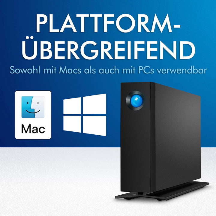 LaCie d2 Professional 20TB, externe Festplatte, 3.5 Zoll, PC & Mac, schwarz, inkl. 5 Jahre Rescue Se