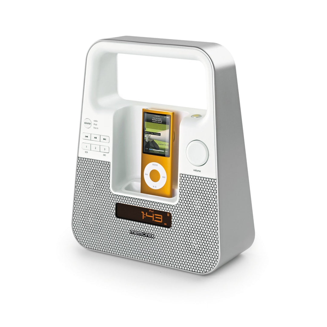 Memorex M10127 TagAlong Portable Boombox für iPhone und iPod (Integrierter Tragegriff, UKW-Radio, Li
