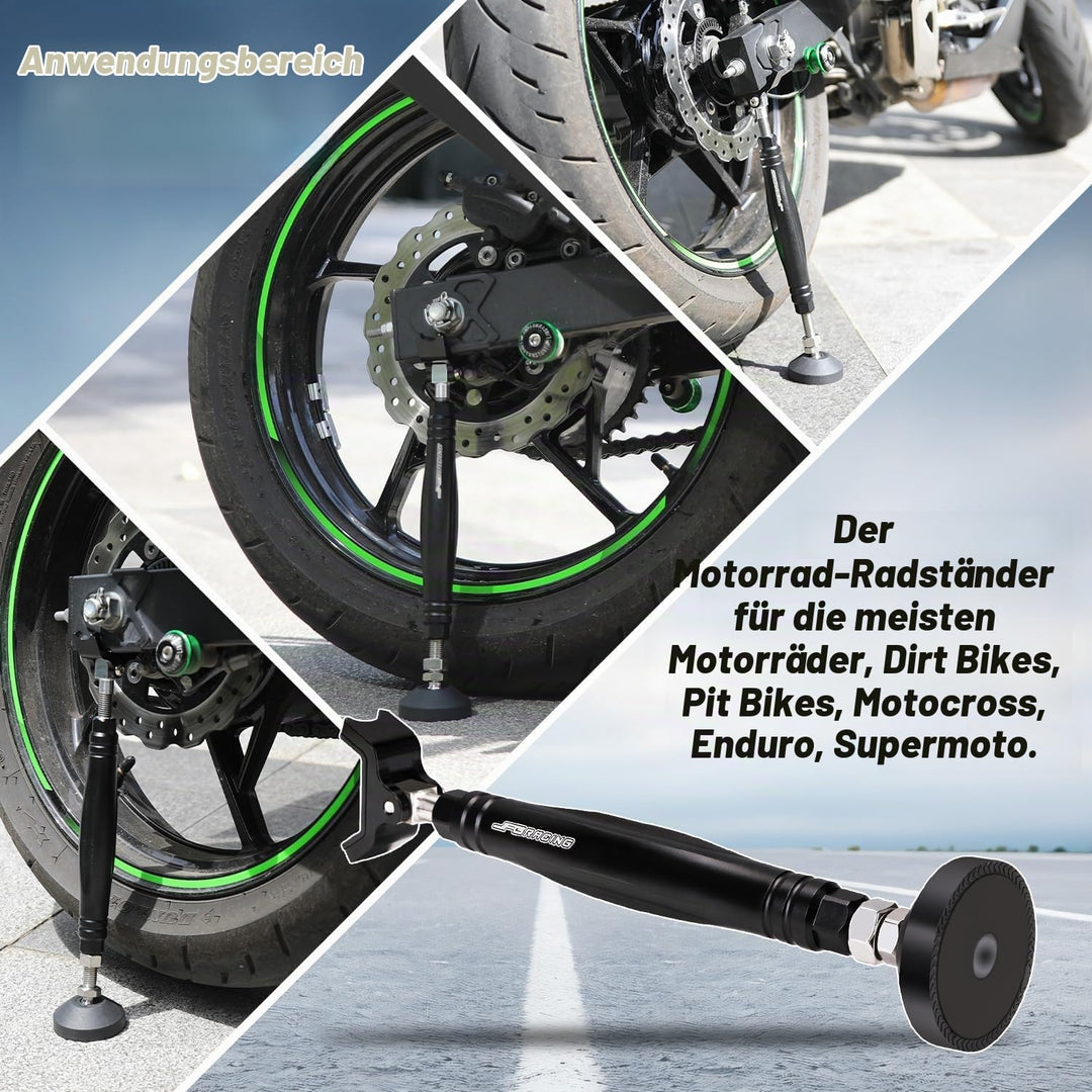 JFG RACING Motorrad-Radständer Nachrüstung, tragbar, vorne, hinten, Radständer, Paddock-Ständer, Ket