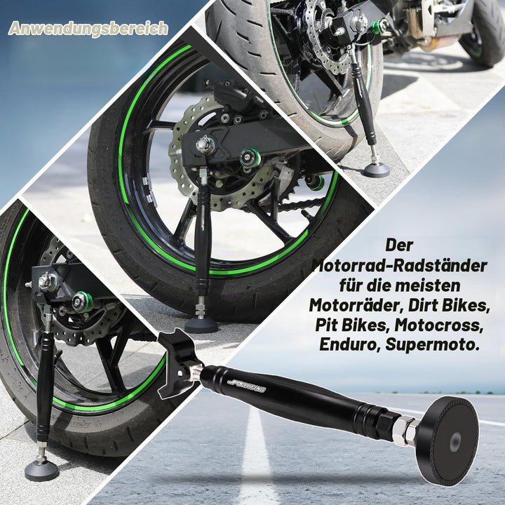 JFG RACING Motorrad-Radständer Nachrüstung, tragbar, vorne, hinten, Radständer, Paddock-Ständer, Ket