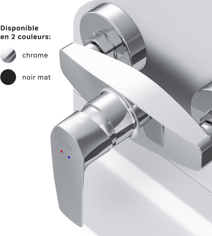 AM.PM GEM FGA20000 Duscharmatur mit Einhebelmischer | SoftMotion Keramikkartusche, Neoperl Aerator |