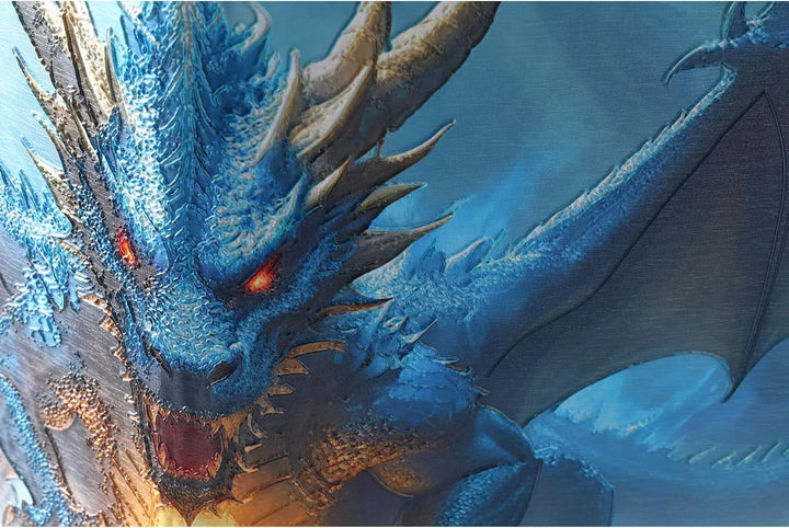 Spielleiterschirm Gift für TTRPG DND DM,8 Abwischbaren Kunstledereinsätzen | Fantasie Embossed Blue