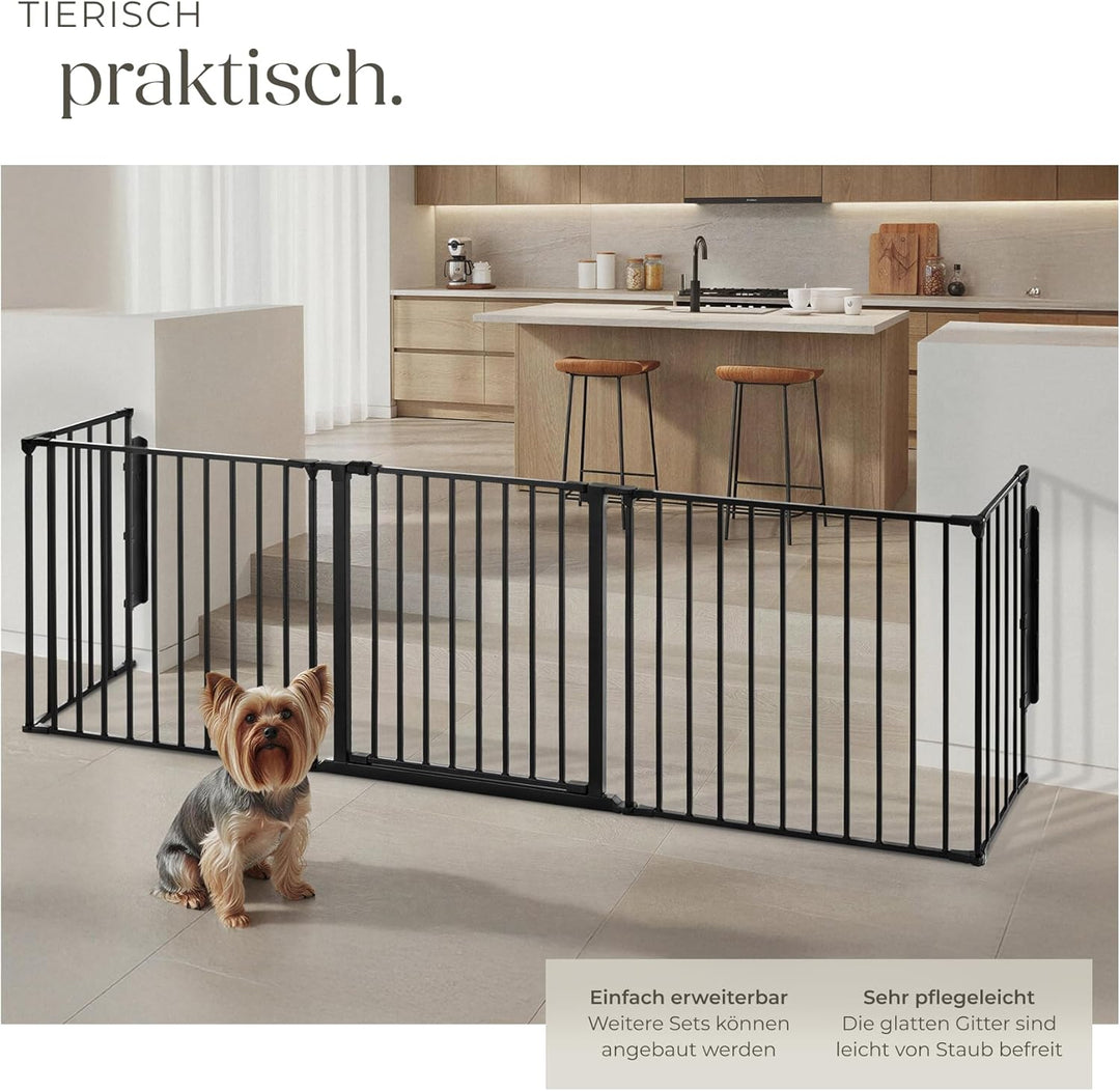 tectake Kaminschutzgitter Metall, Schutzgitter, Laufstall, Absperrgitter, Ofenschutzgitter, Hundegit