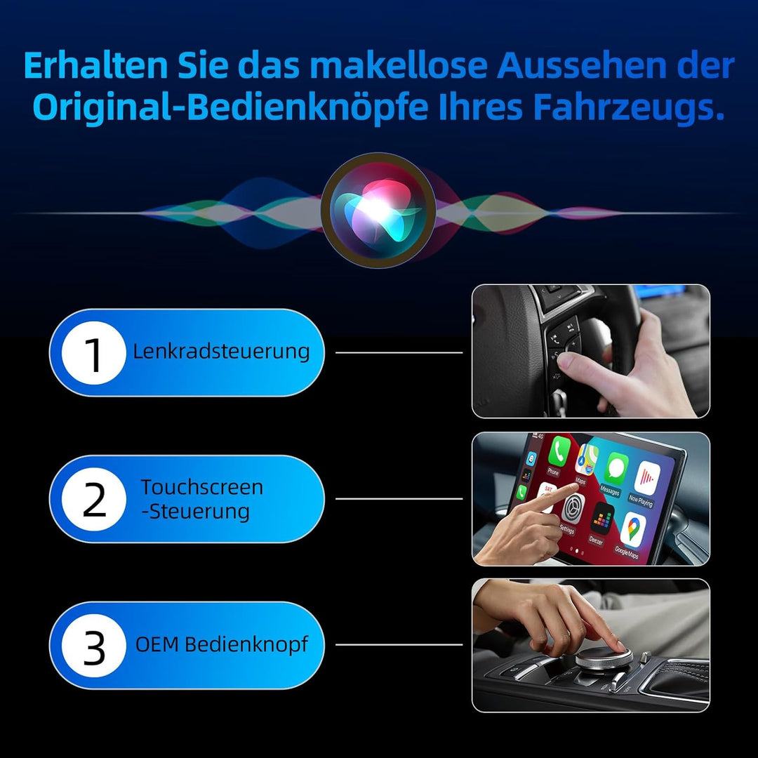 Drahtloser CarPlay-Adapter für Apple iPhone & Android (2025-2026 Upgrade) – Kompakte Grösse, Plug &