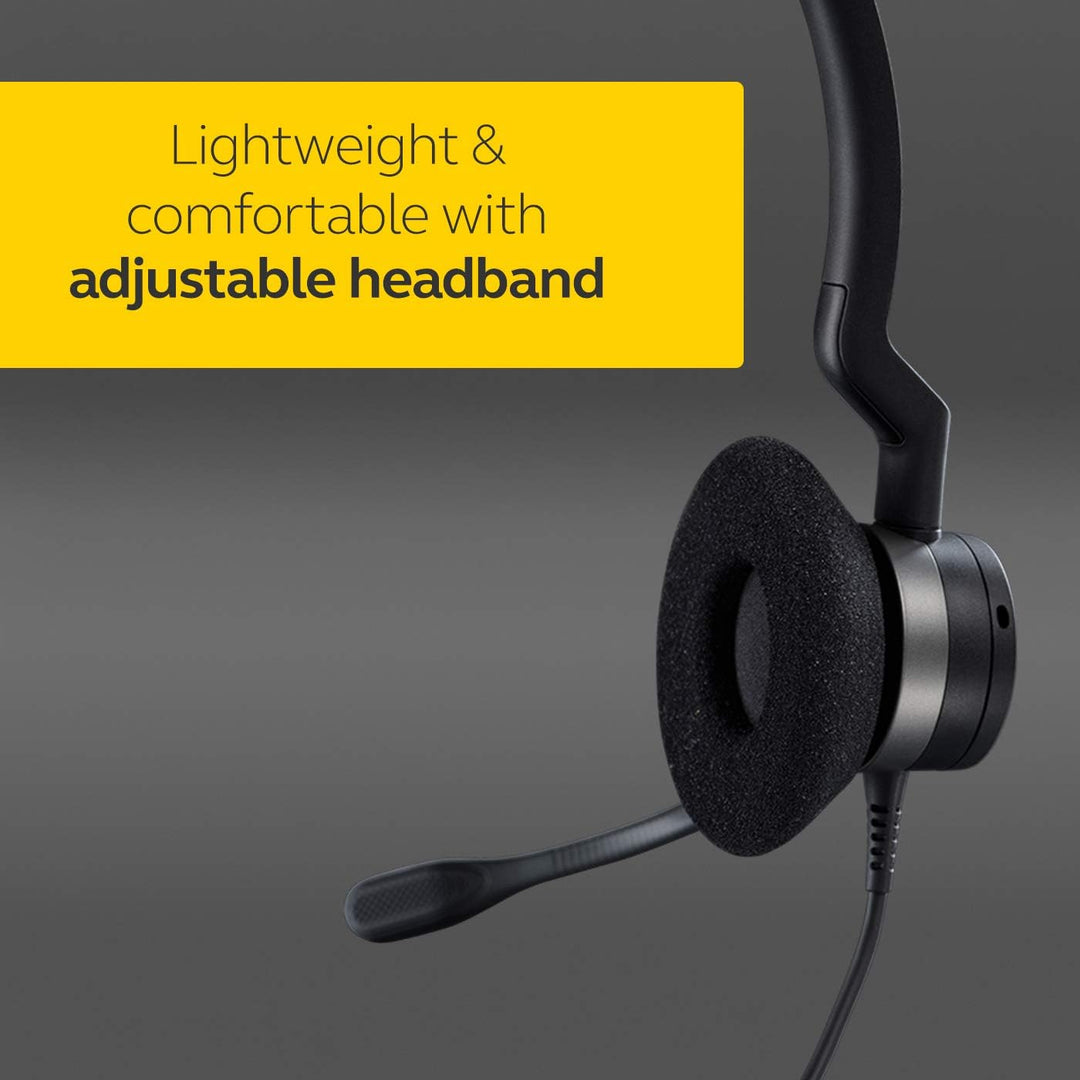 Jabra Biz 2300 USB-A MS On-Ear Stereo Headset - Skype for Business zertifizierte Kabel-Kopfhörer mit