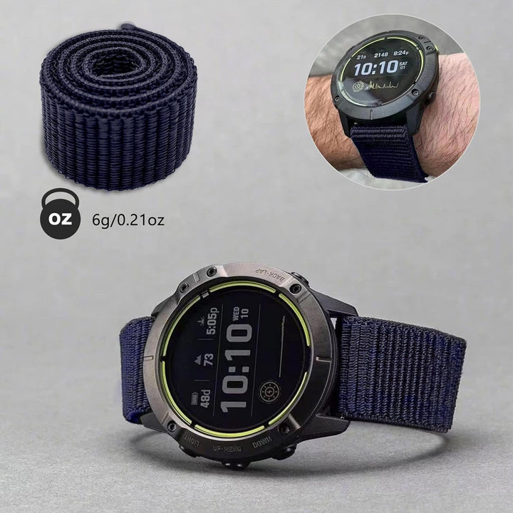 YOOSIDE 22mm Loop Nylon Armband für Garmin EPIX Pro 47mm / Fenix 6 / Fenix 5 / Fenix 7, Ultraleichte