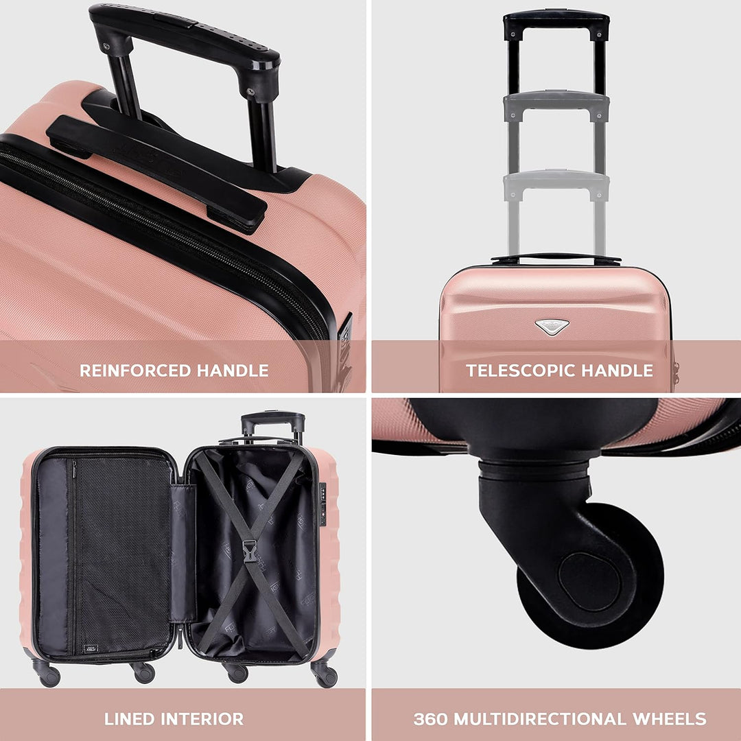 Flight Knight Leichte 4-Rad-abs-hartschalenkoffer Handgepack, Zugelassen Fur Uber 35 Fluggesellschaf