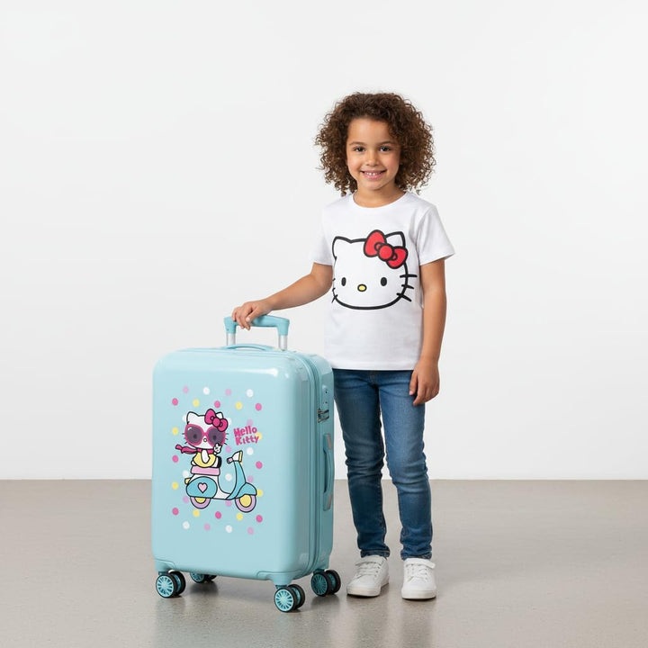 Hello Kitty Girl Gang Kabinentasche, 38 x 55 x 20 cm Kabinenkoffer Türkisblau, Kabinenkoffer Türkisb