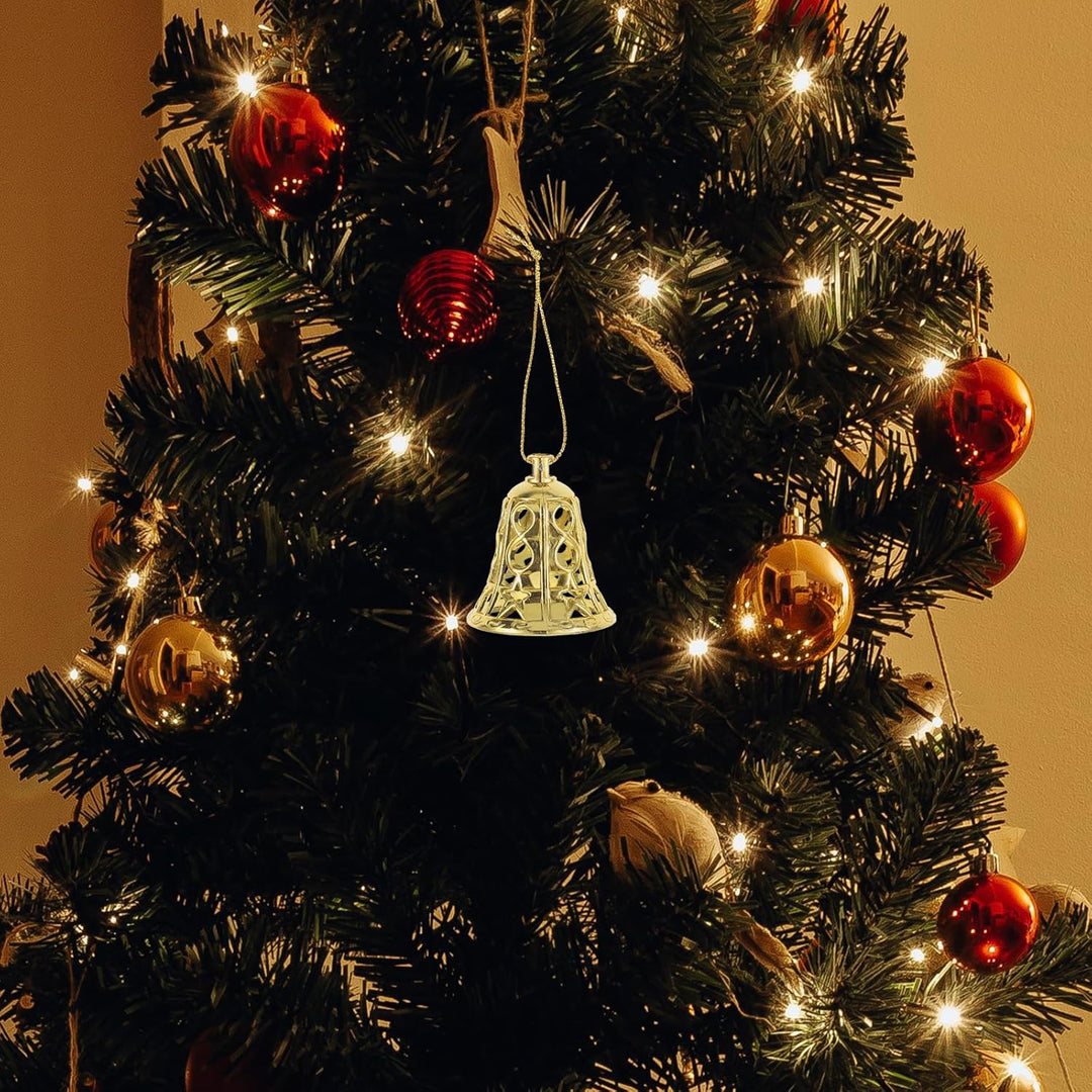 MAGICLULU 12 Stück Weihnachtliche Kunststoff-Glöckchen-Ornamente Weihnachtsbaumschmuck Kunststoff-Gl