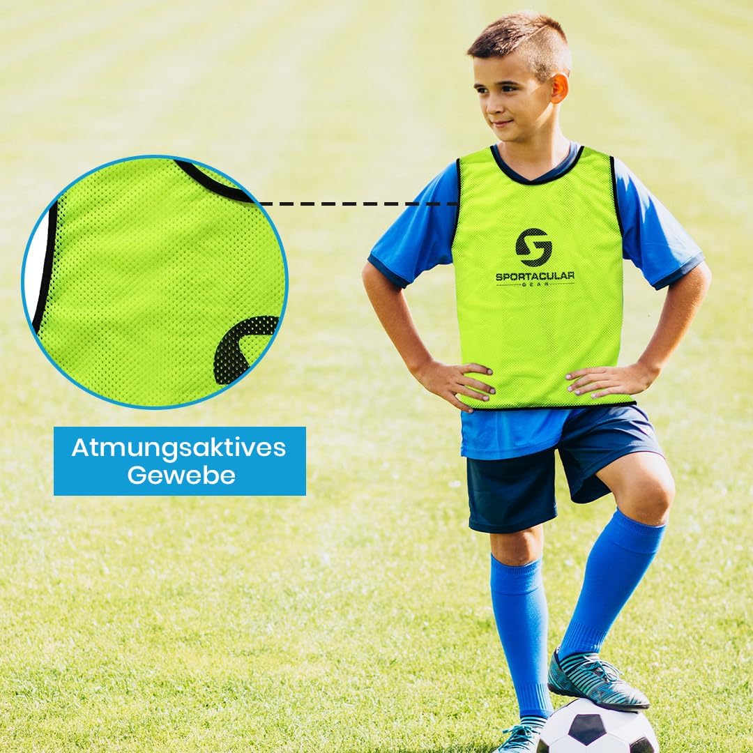 Sportacular Gear 10er Set Trainingsleibchen in versch. Farben und Grössen I Markierungshemden, Hemdc