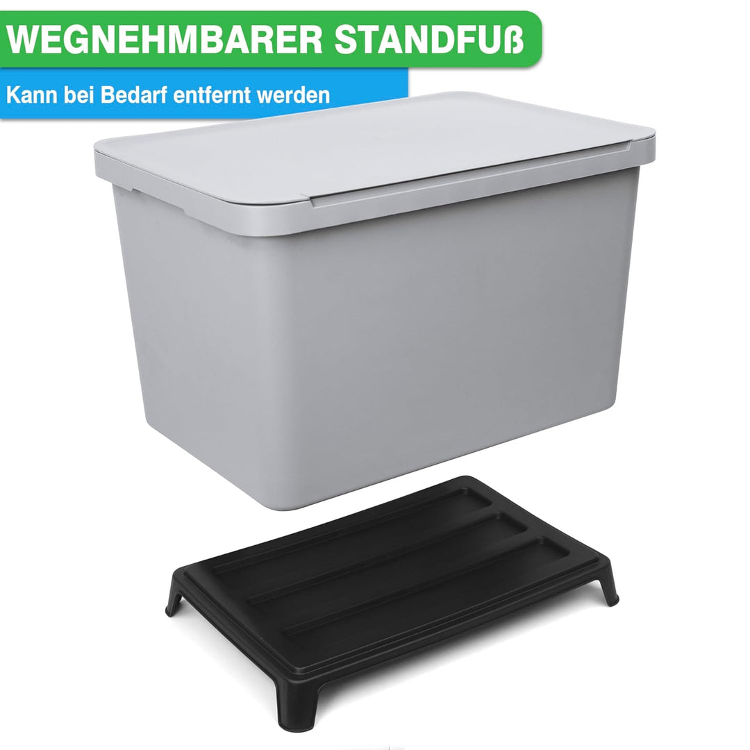 YourCasa® Mülleimer 4 Fächer [40L] im exklusiven Design Mülltrennsystem - Mülleimer Küche mit Deckel