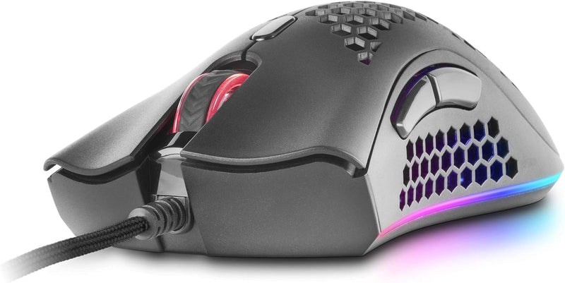 Mars Gaming MMEX Schwarz, RGB Gaming-Maus, 32K DPI, Feather-Kabel, HUANO-Schalter, MMEX