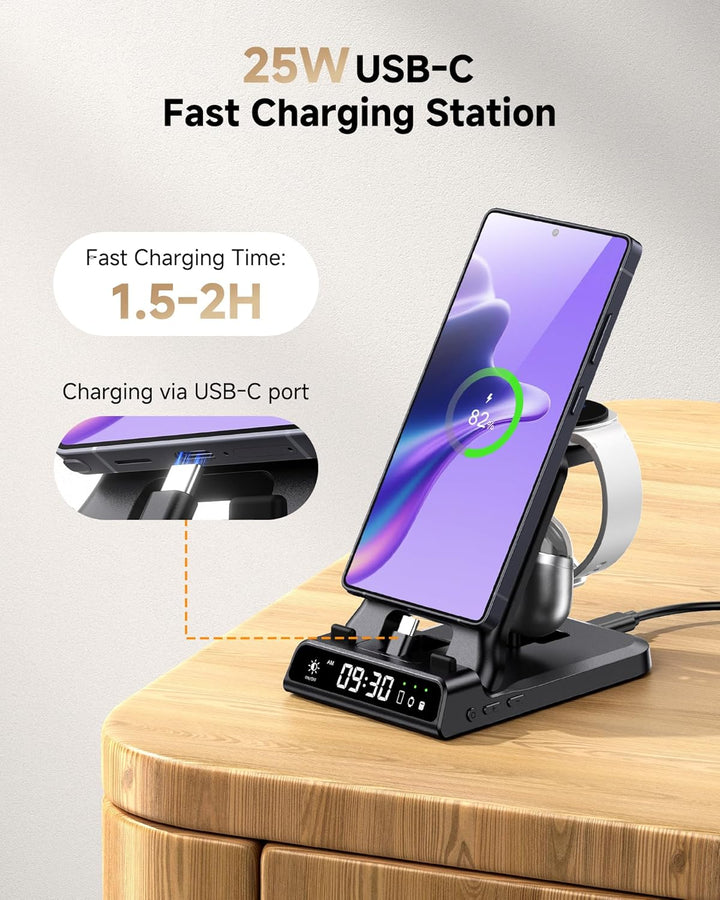 25W USB C Schnell Ladestation für Samsung Galaxy S26 Ultra/S26+/S26/S25/S24/Z Flip 7/Z Fold 7/A56/A3