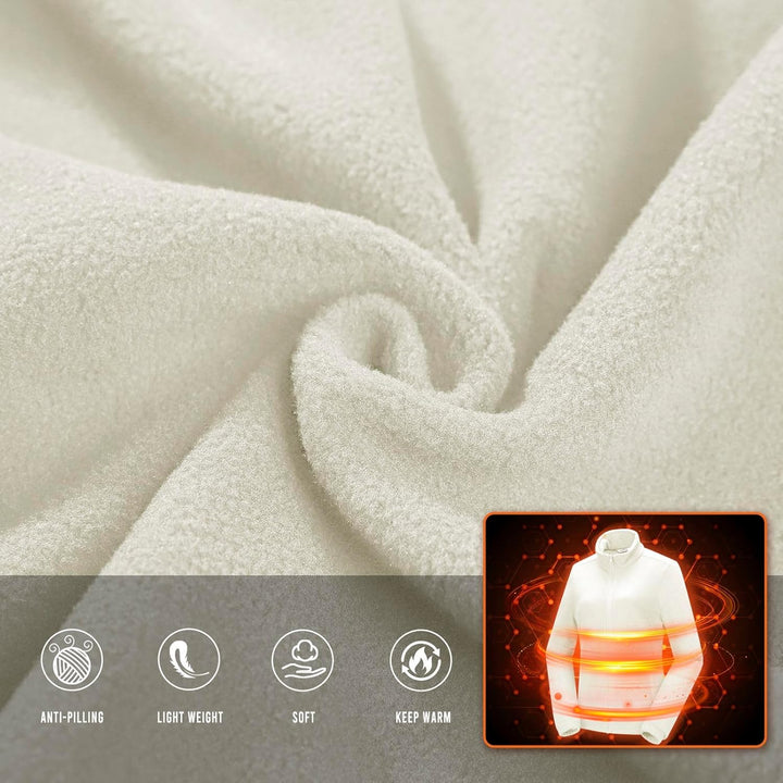 33,000ft Damen Fleecejacke mit Durchgehendem Reissverschluss Stehkragen Damen Leichte Fleece Jacke A