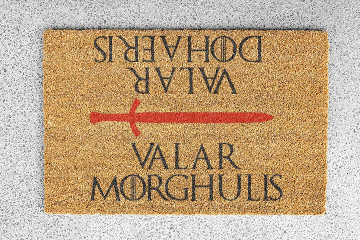 Fussmatte Kokos Aussen und Innen Lustig, 60x40 cm. Valar Morghulis, Valar Morghulis