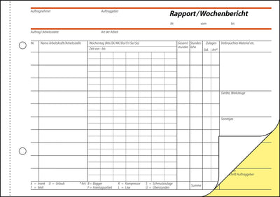 SIGEL SD029/5 Rapport / Wochenbericht A5 quer, 2x40 Blatt, selbstdurchschreibend, 5er Pack selbstdur