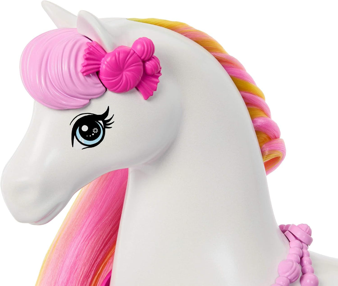 Barbie Vom Reich der Süssigkeiten Nussknacker inspiriertes Pferd mit bunter, duftender Mähne, Kamm u