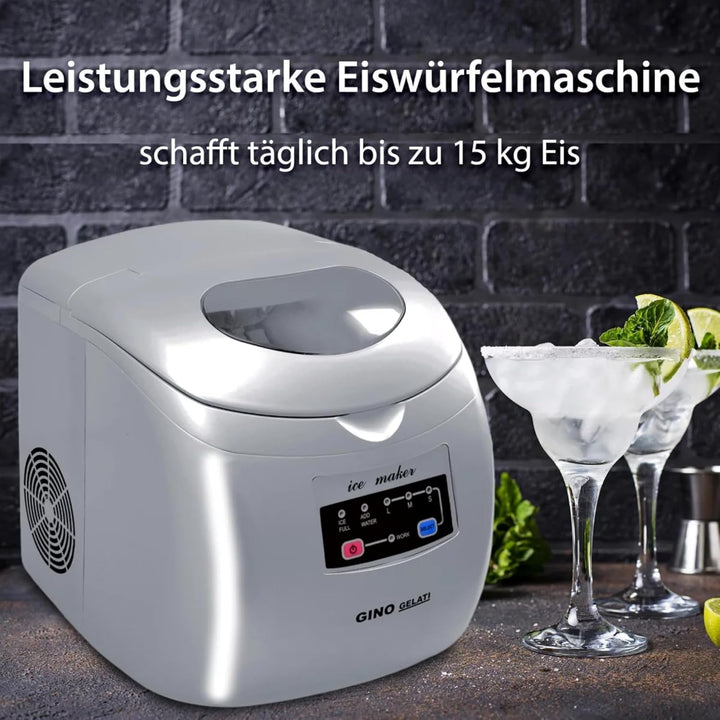 Syntrox Eiswürfelmaschine Grilexa (LED + 15kg / 24h Eiswürfel), Einfache Bedienung, Schnelle Eiswürf