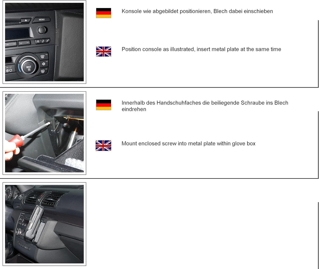 KUDA 092485 Halterung Kunstleder schwarz für BMW 1er (E87) ab 03/2007 bis 09/2011, 092485