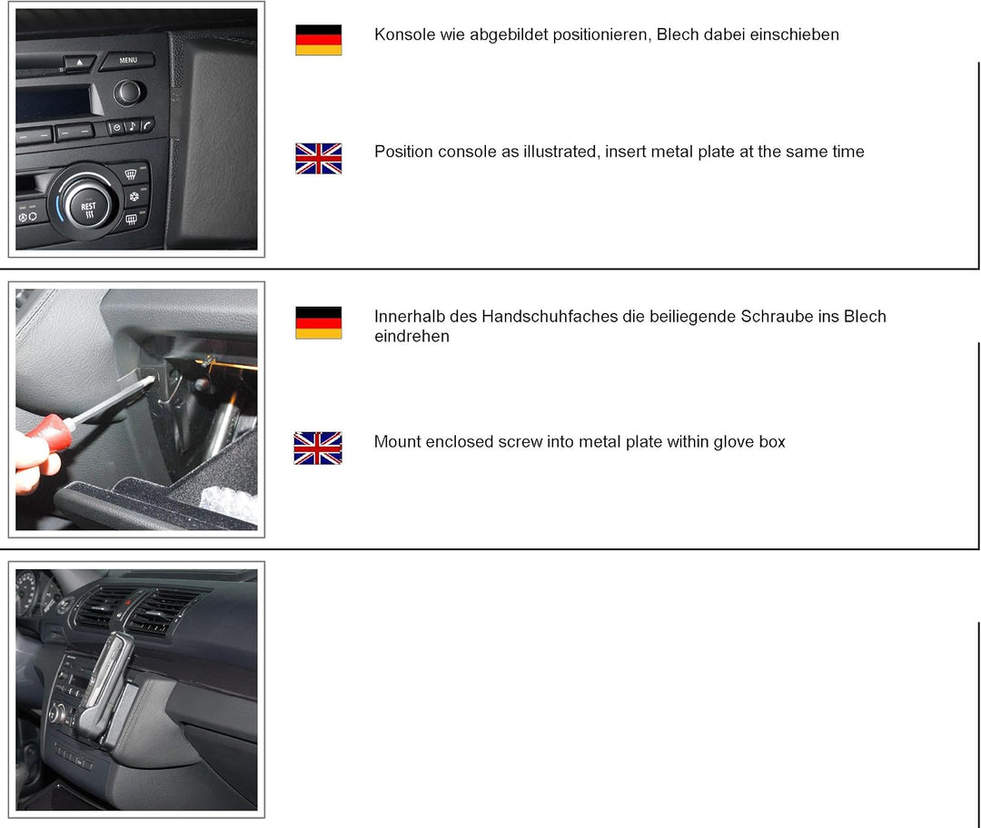 KUDA 092485 Halterung Kunstleder schwarz für BMW 1er (E87) ab 03/2007 bis 09/2011, 092485