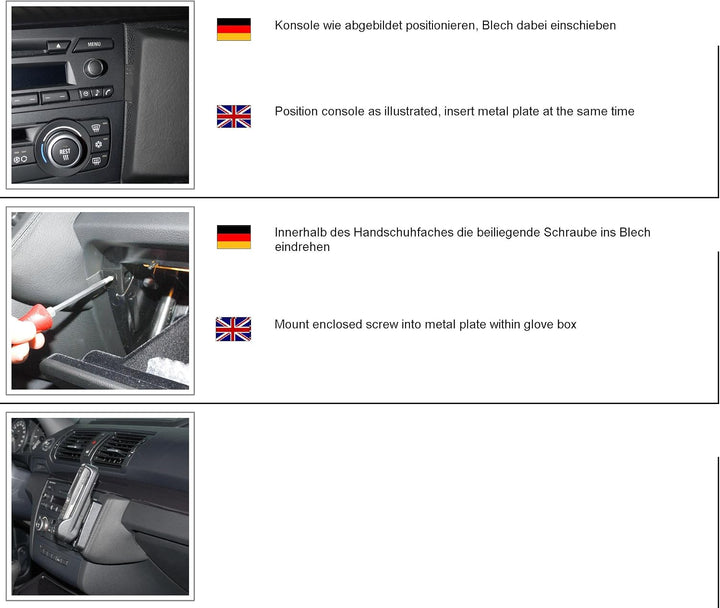 KUDA 092485 Halterung Kunstleder schwarz für BMW 1er (E87) ab 03/2007 bis 09/2011, 092485