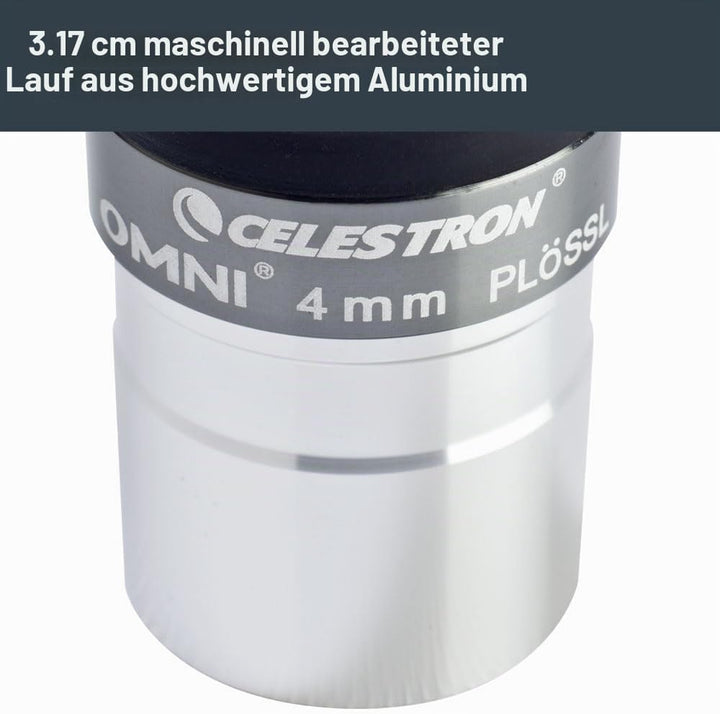Celestron 93316 1-1/4-4 mm Omni Serie Okular, Schwarz/Silber, 4 mm