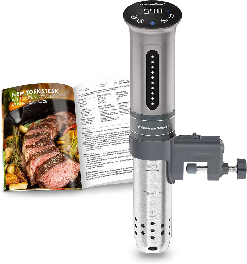 KitchenBoss Sous Vide Garer Stick Präzisionskocher•1100W •360° Zirkulation•40℃-90℃ Temperaturbereich