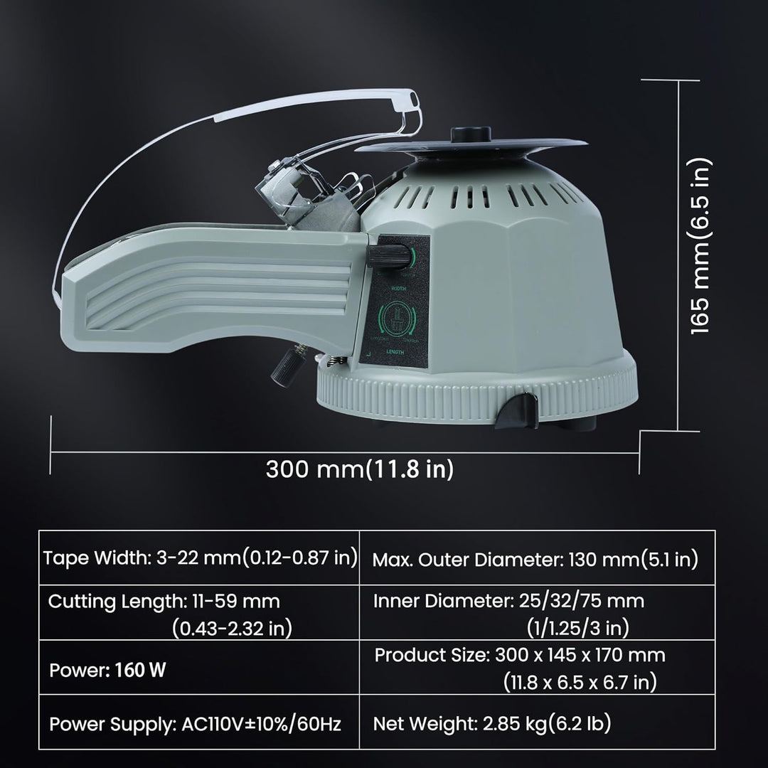 Elektrische Bandspender ZCUT-2 Automatischer Klebebandspender Bandbreite 22 mm, Schnittlänge 59 mm